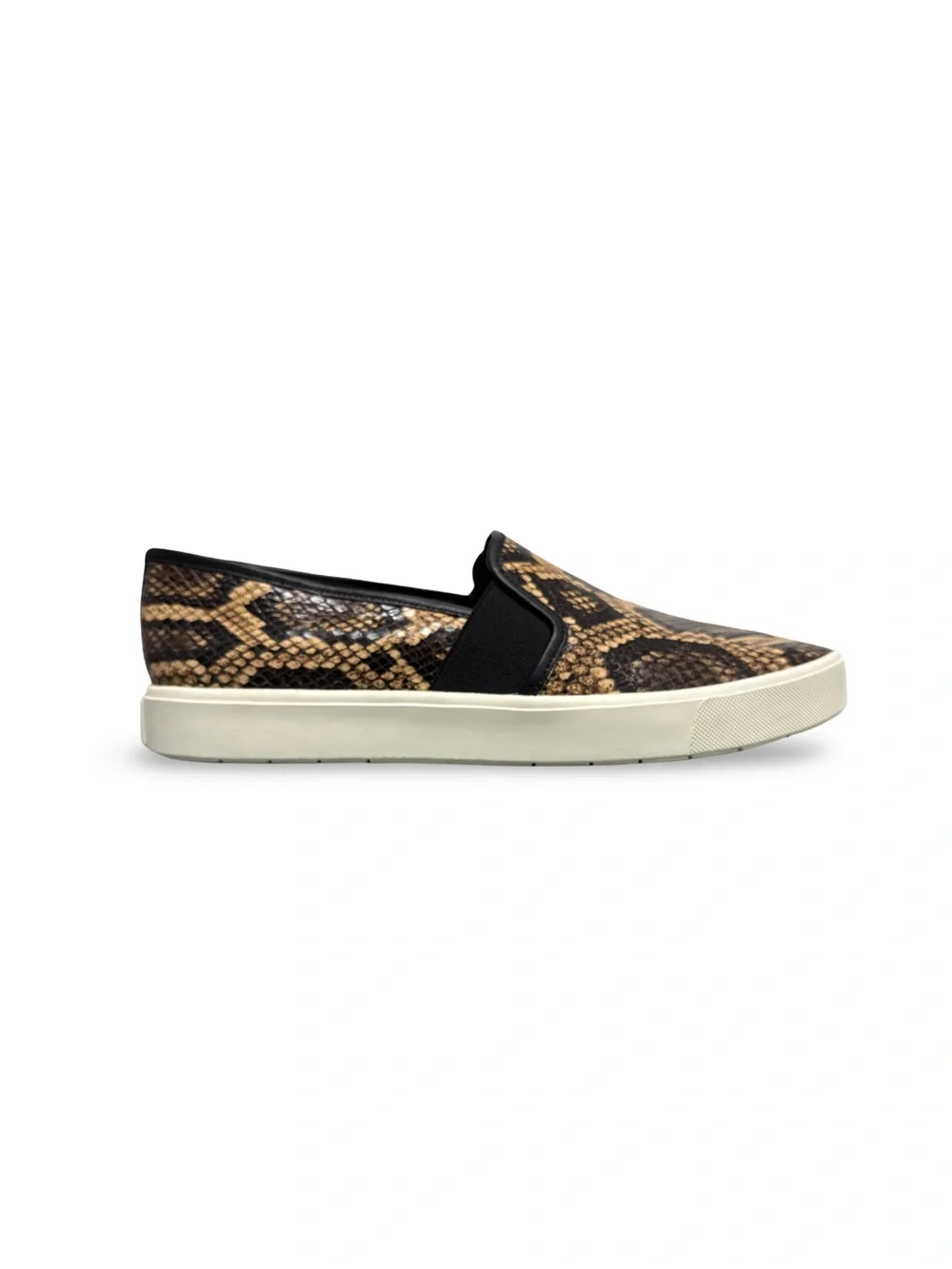 Vince Blair-5 Snake-Effect Leather Slip-On Sneakers in Senegal Size 9